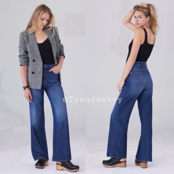 Anthropologie Denim - Anthropologie Pilcro Annie Wide Leg Jeans 29 Tall Blue High Rise Organic Cotton
